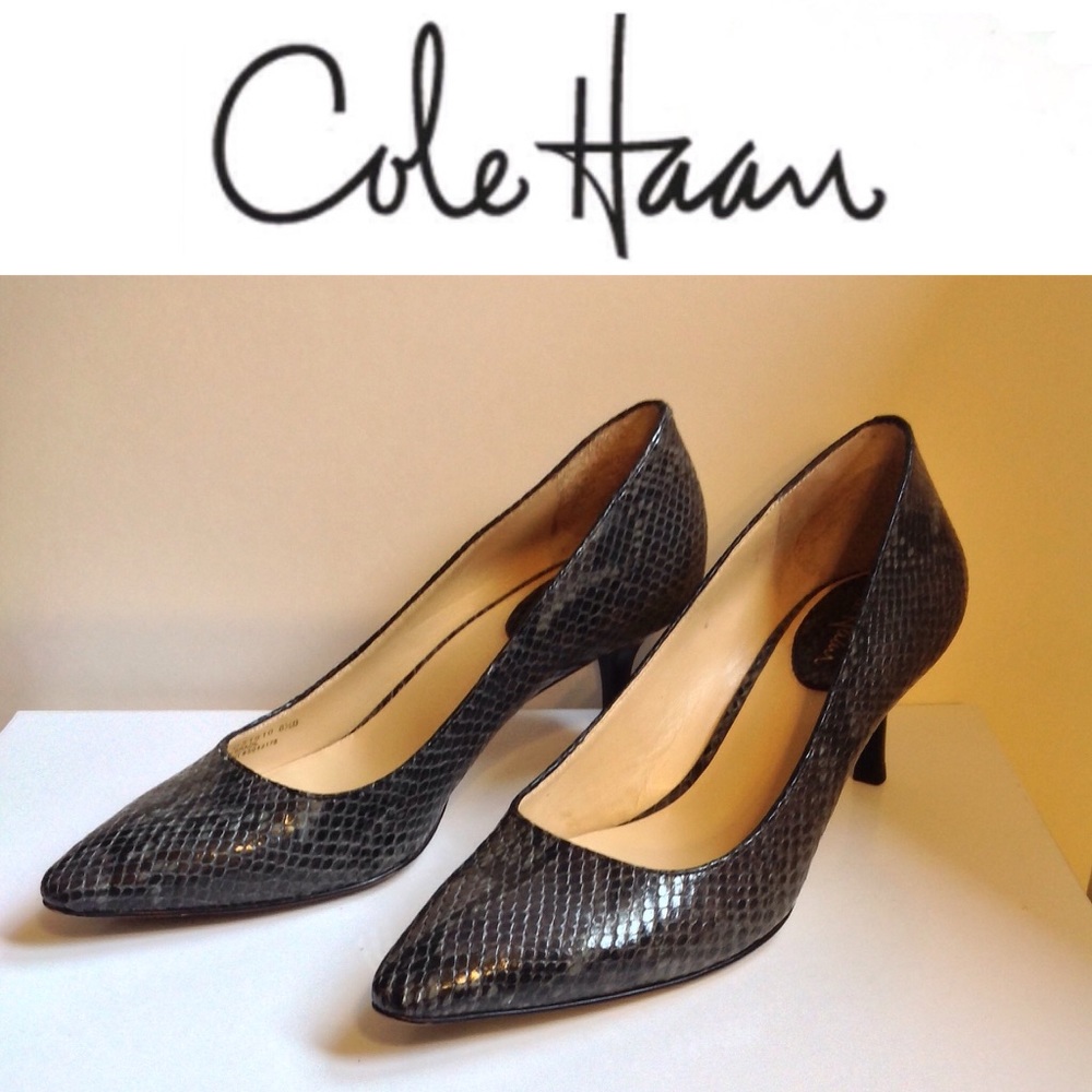 Cole Haan Snake Embossed Leather Heels - 8.5